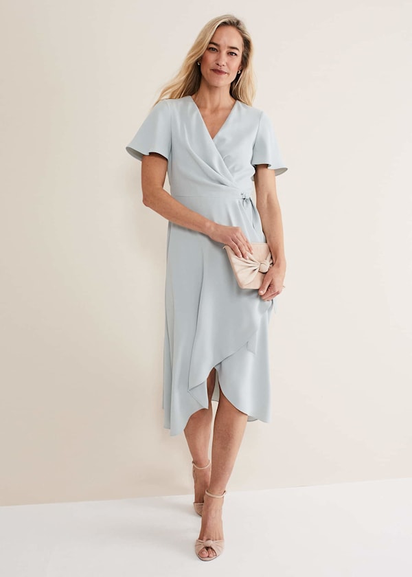 Julissa Ruffle Wrap Midi Dress