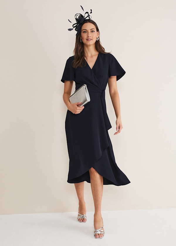Julissa Ruffle Wrap Midi Dress