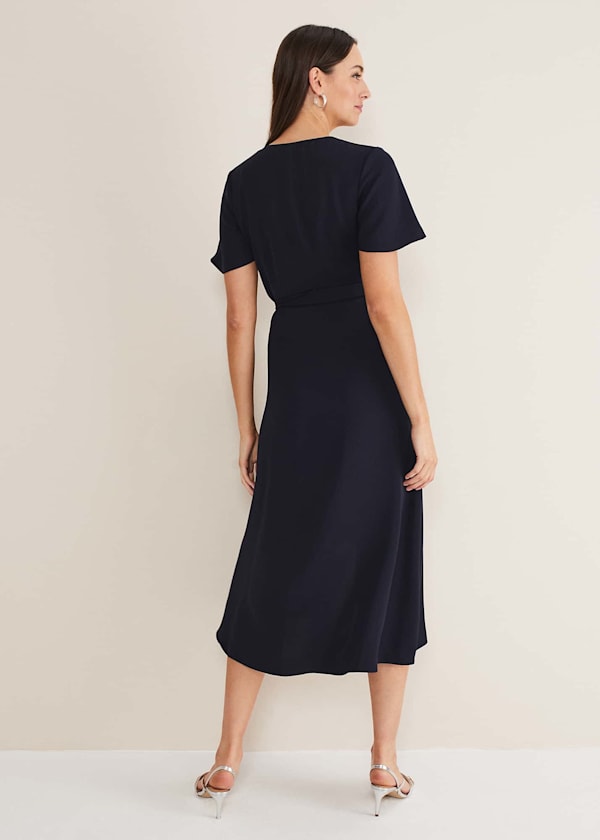 Julissa Ruffle Wrap Midi Dress