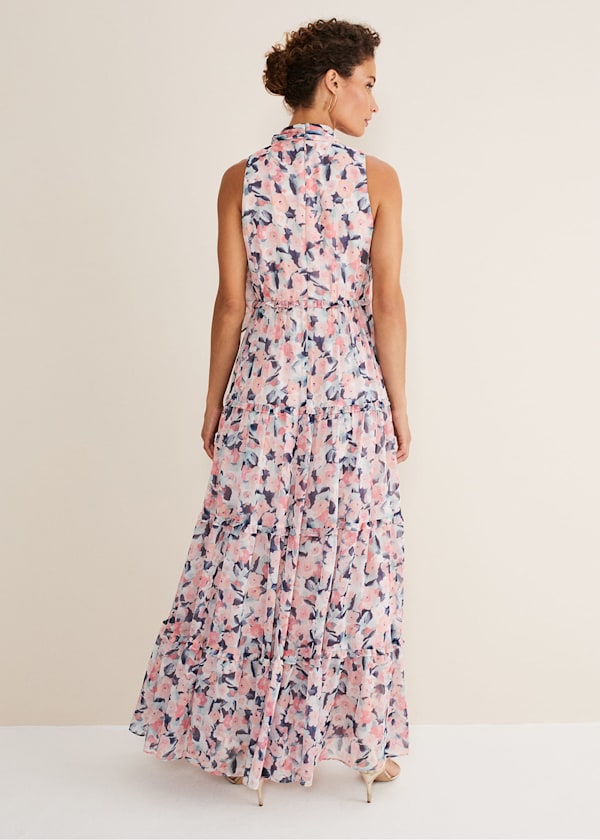 Esme Floral High Neck Maxi Dress
