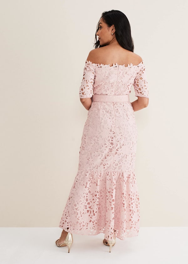 Petite Tallula Lace Bardot Maxi Dress