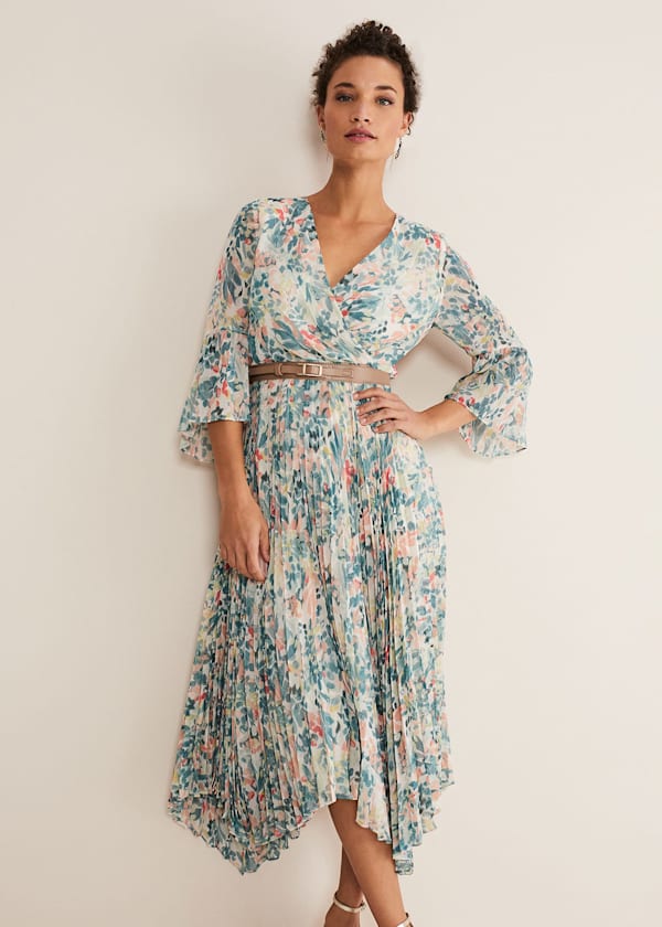 Dani Floral Pleated Midi Dress