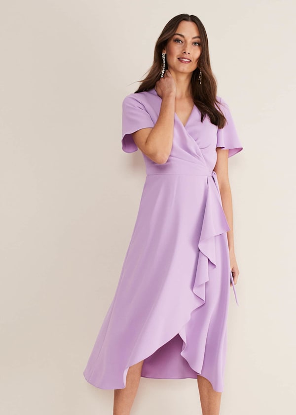 Julissa Ruffle Wrap Midi Dress