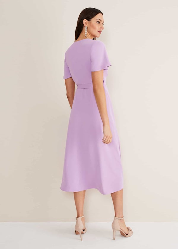 Julissa Ruffle Wrap Midi Dress