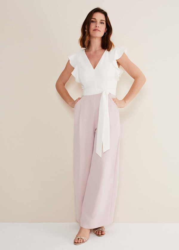 Kallie V Neck Frill Jumpsuit