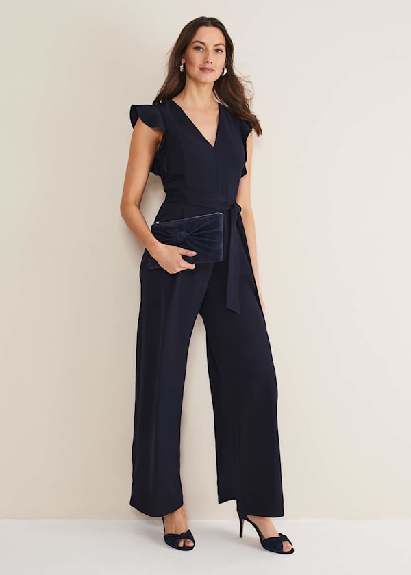 Kallie V Neck Frill Jumpsuit