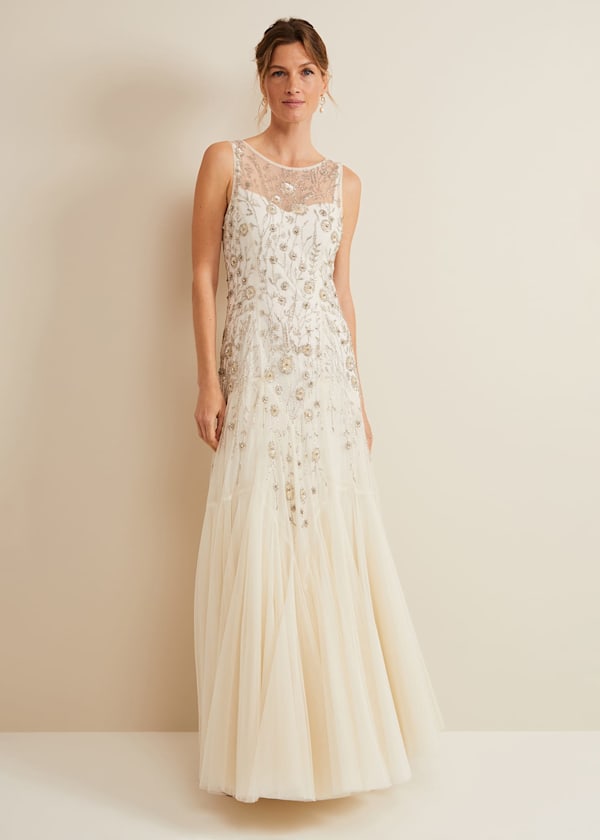 Milana Beaded Tulle Maxi Wedding Dress