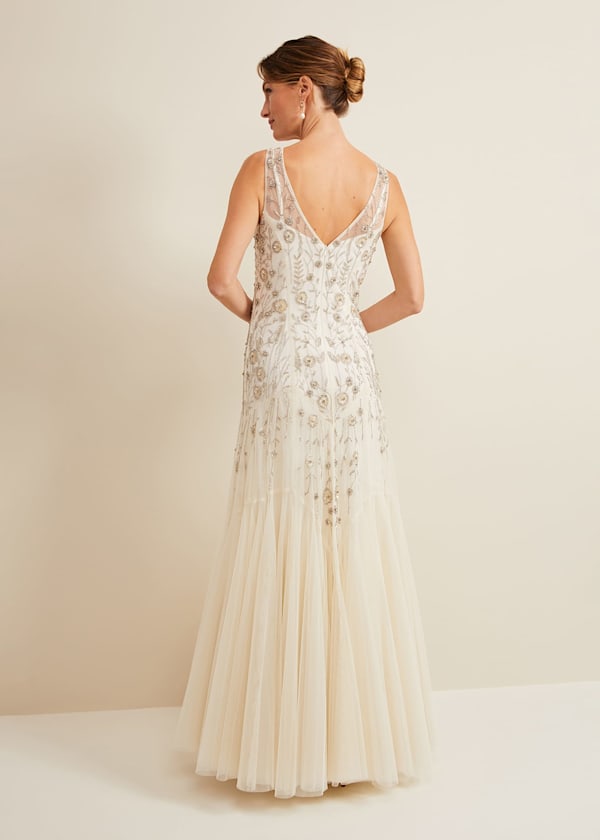 Milana Beaded Tulle Maxi Wedding Dress