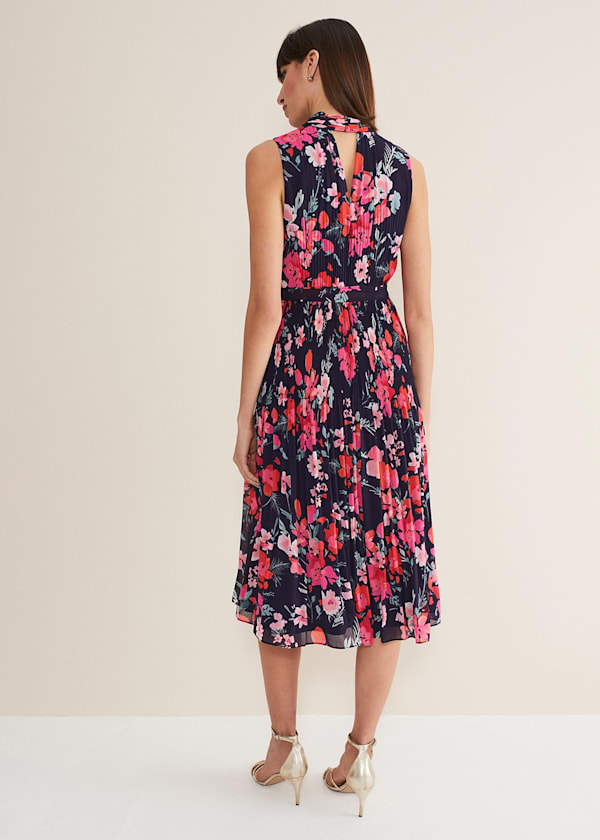 Tillie Floral Pleated Midi Dress