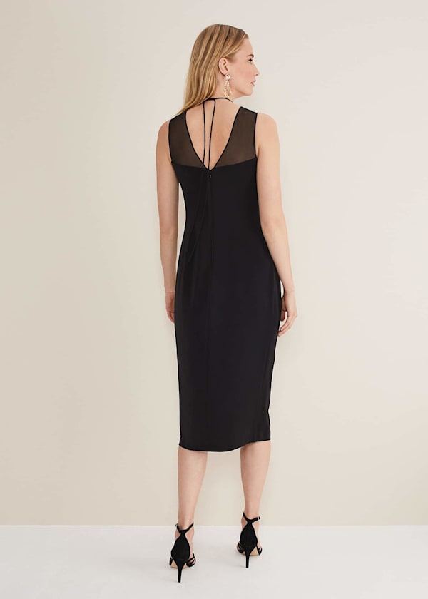 Leah Ruched Midi Dress