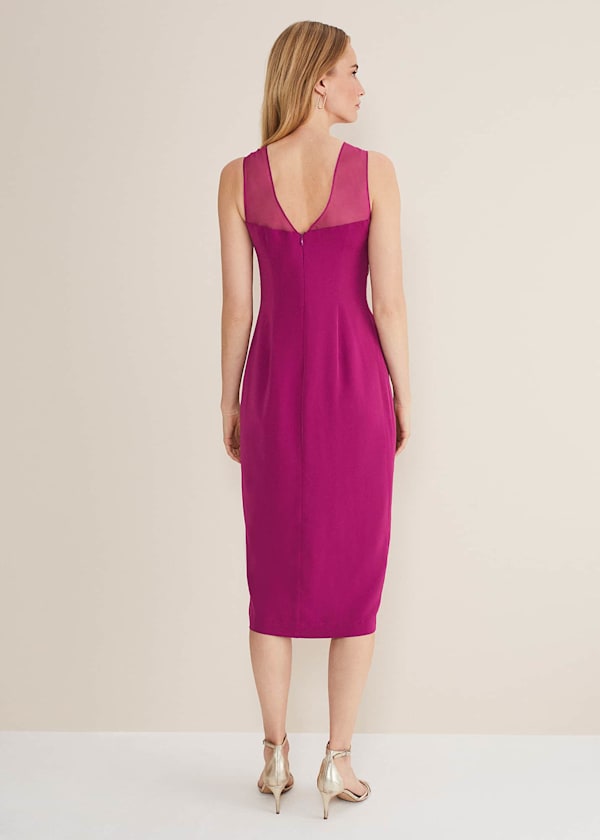 Leah Ruched Midi Dress