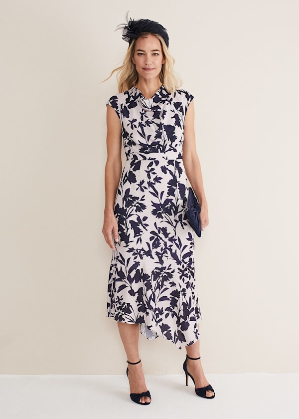 Willow Floral Cowl Neck Midi Dress