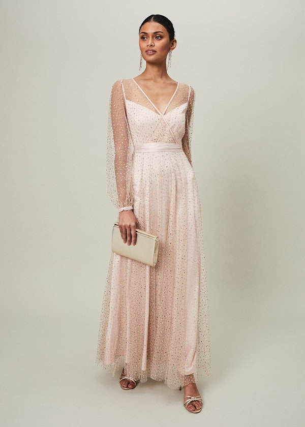 Ashley Embellished Sheer Maxi Dress