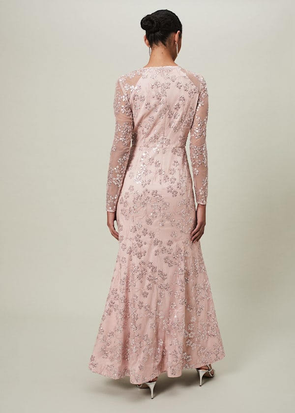 Natalya Sequin Floral Maxi Dress