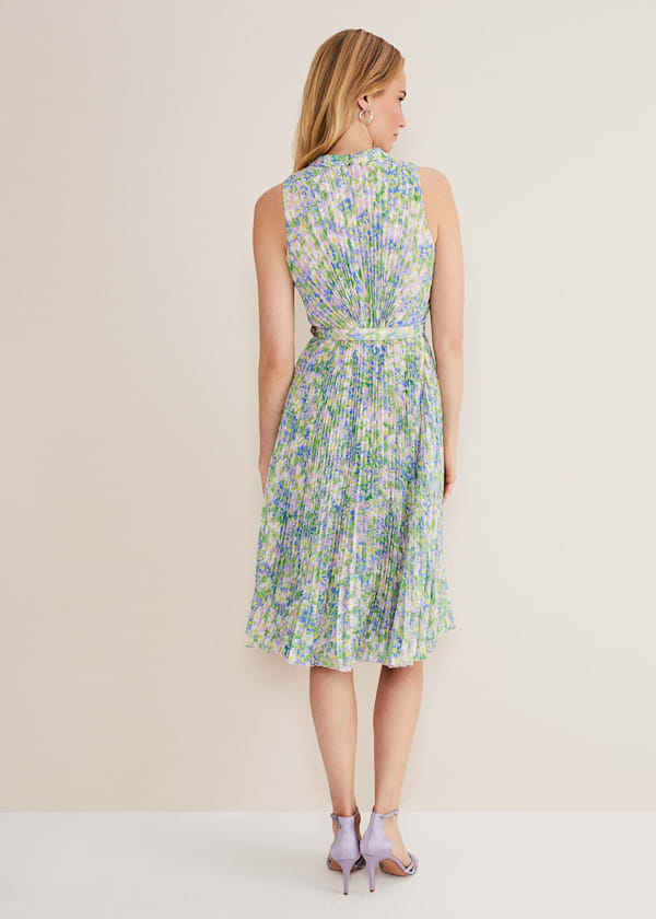 Simara Daisy Pleated Midi Dress