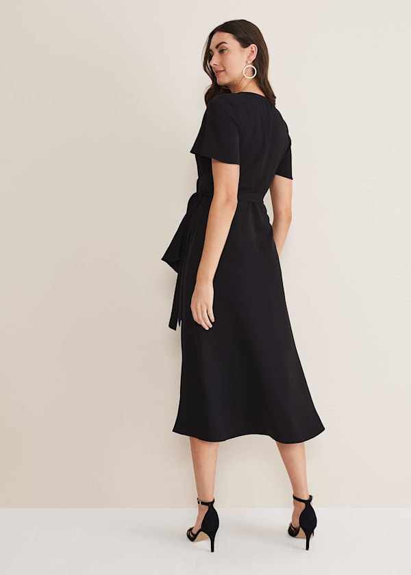 Julissa Ruffle Wrap Midi Dress