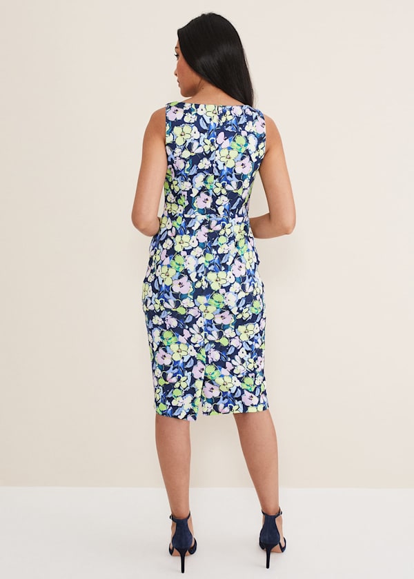 Petite Loretta Printed Scuba Dress