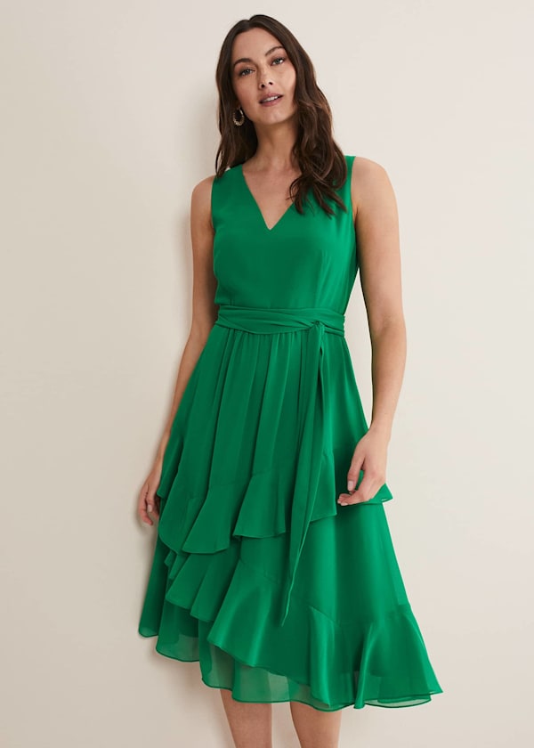 Breesha Green Midaxi Dress