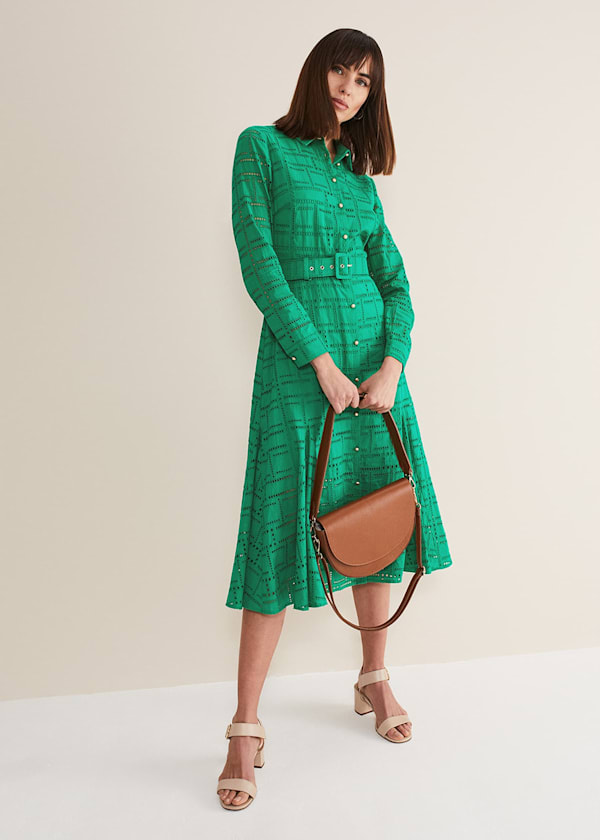 Amalie Broderie Shirt Midi Dress