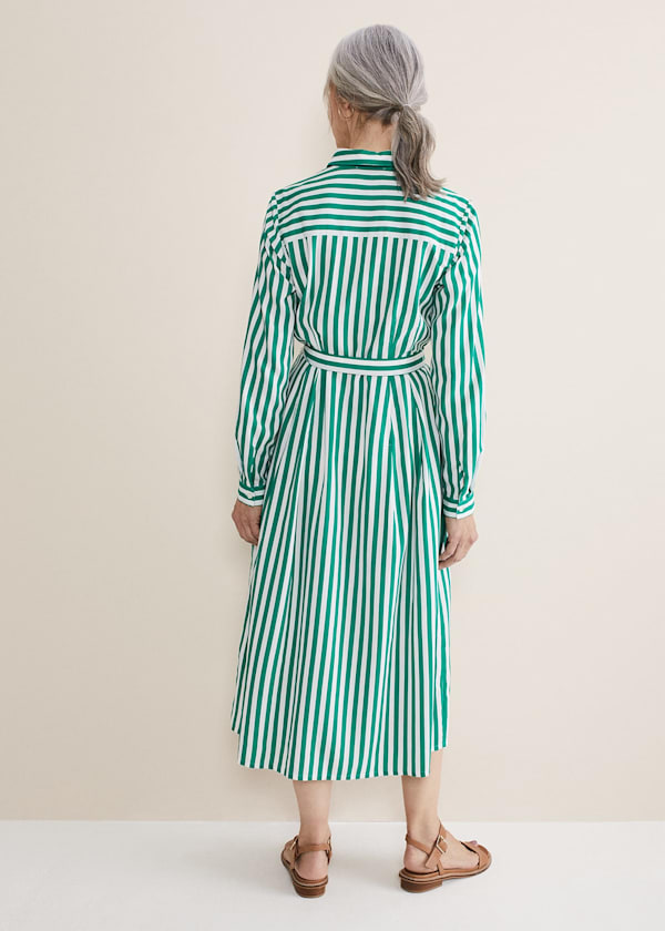 Ida Stripe Shirt Midi Dress