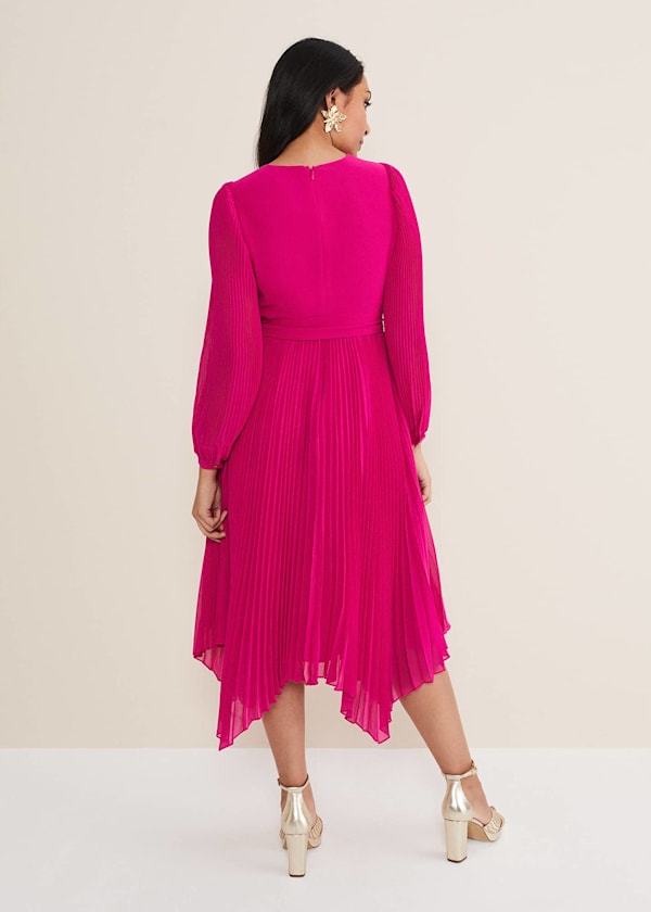 Petite Petra Wrap Pleated Midi Dress