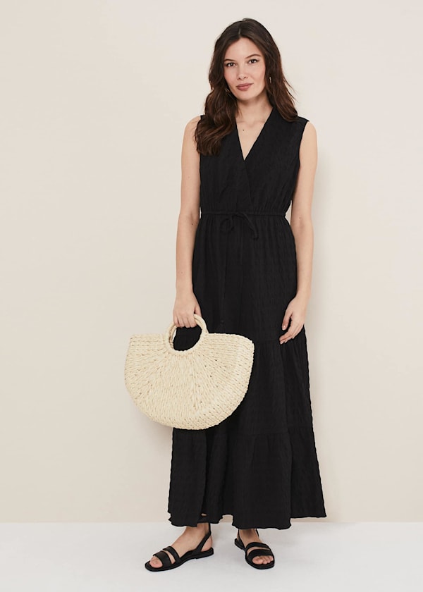 Anika Textured Sleeveless Midi Dress