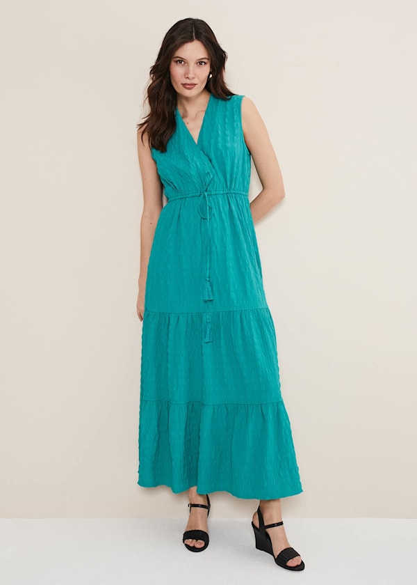 Anika Textured Sleeveless Midi Dress