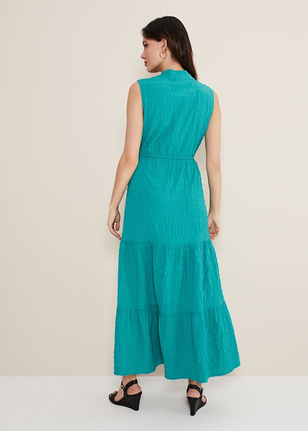Anika Textured Sleeveless Midi Dress