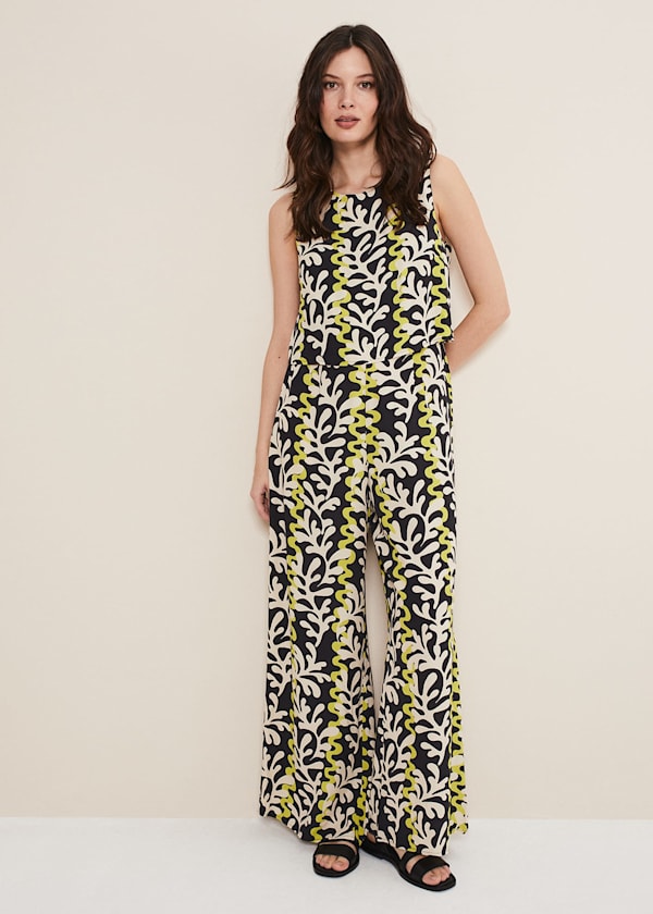 Aubrey Abstract Wide Leg Jumpsuit