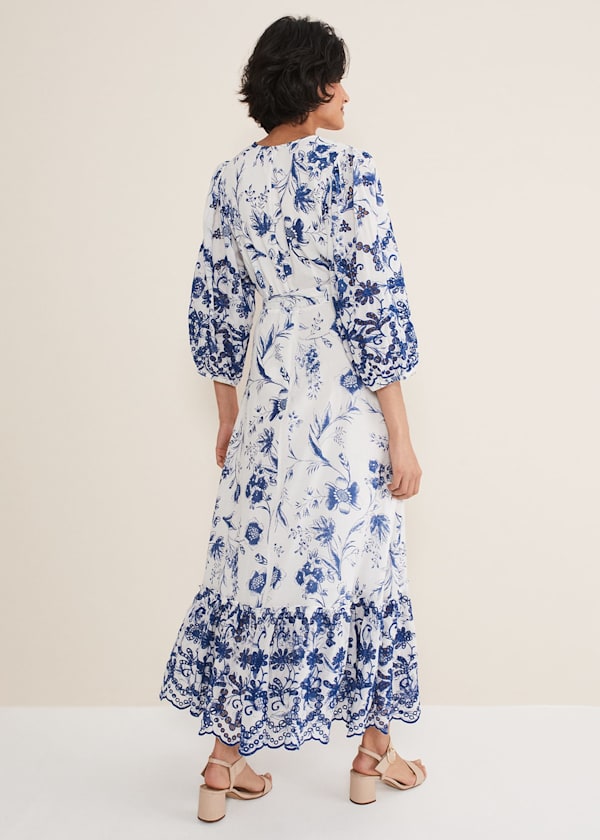 Abriella Floral Broderie Midi Dress