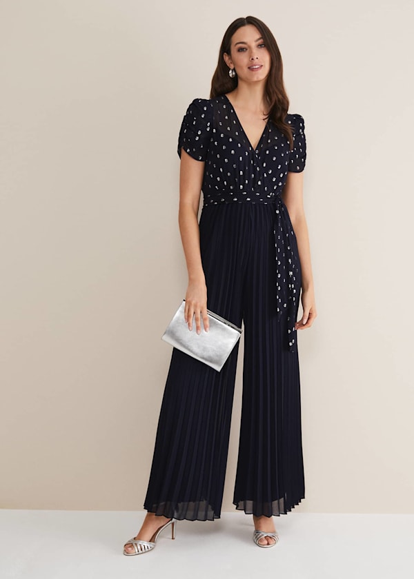 Molli Spot Pleated Jumpsuit