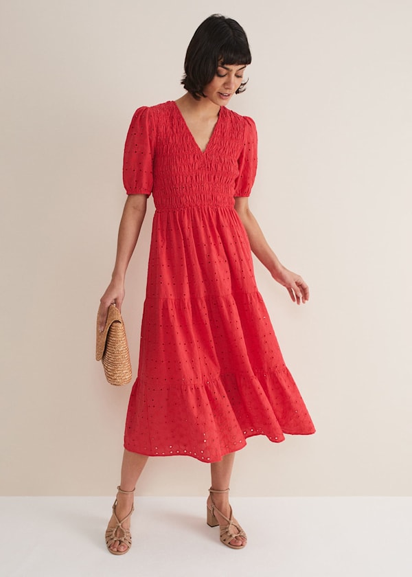 Gretta Broderie Midi Dress