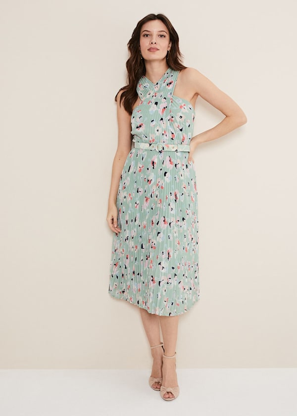 Portia Print Pleated Dress