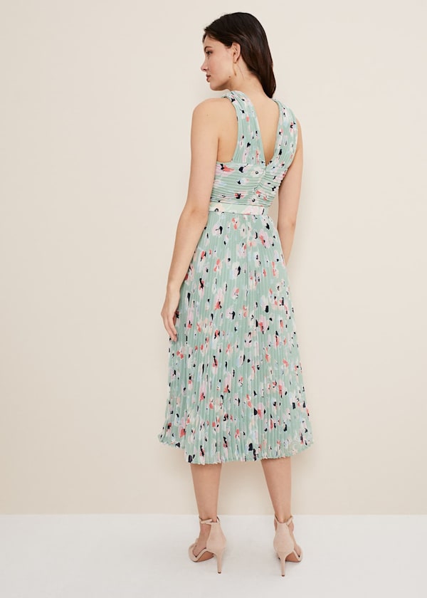 Portia Print Pleated Dress