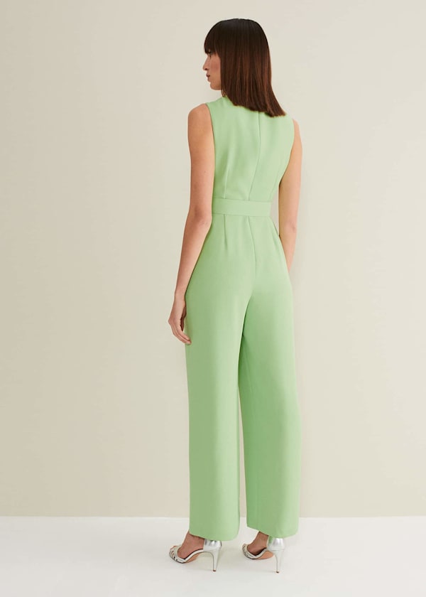Lissia Green Wide Leg Jumpsuit