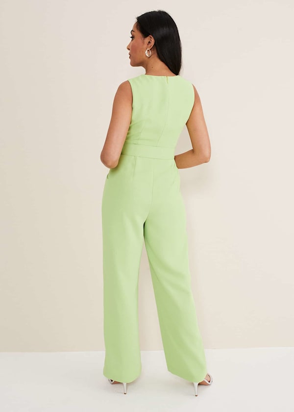 Petite Lissia Green Wide Leg Jumpsuit