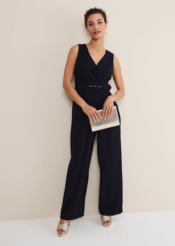 Lissia Navy Wide Leg Jumpsuit