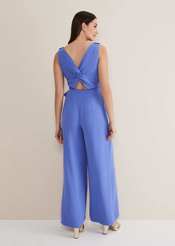 Elaina Blue Wide Leg Jumpsuit