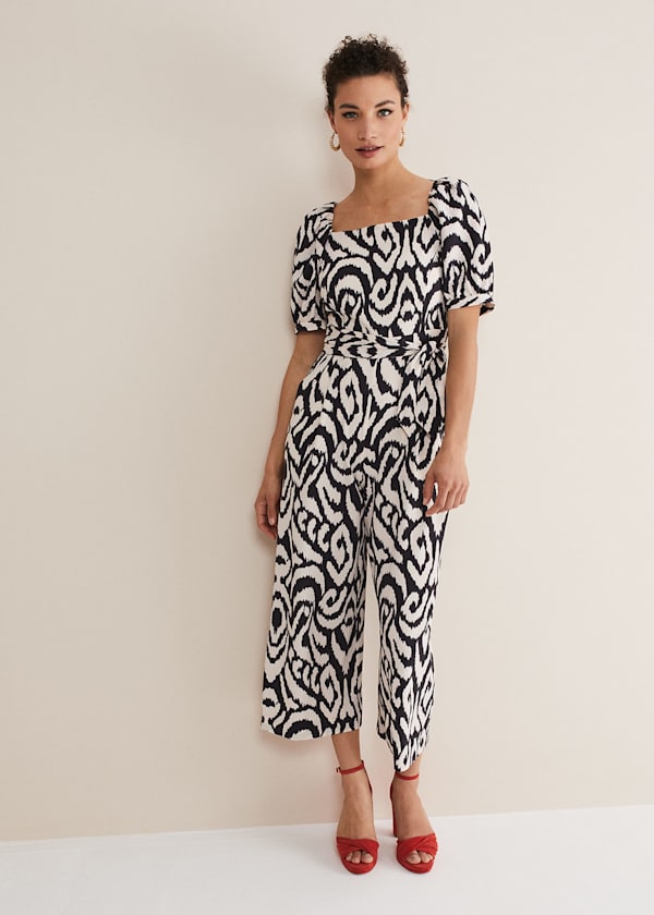 Sara Ikat Wide Leg Jumpsuit