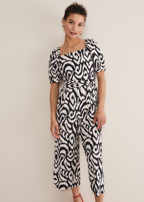 Sara Ikat Wide Leg Jumpsuit