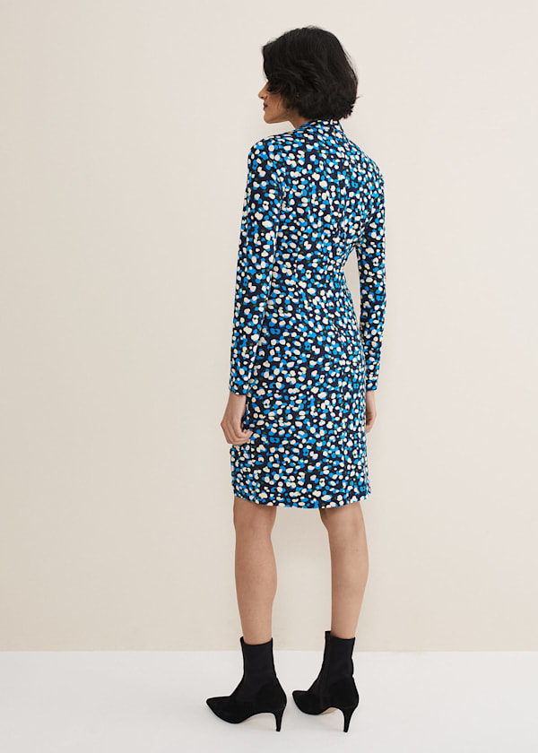 Juno Ruched V Neck Dotty Bodycon Dress