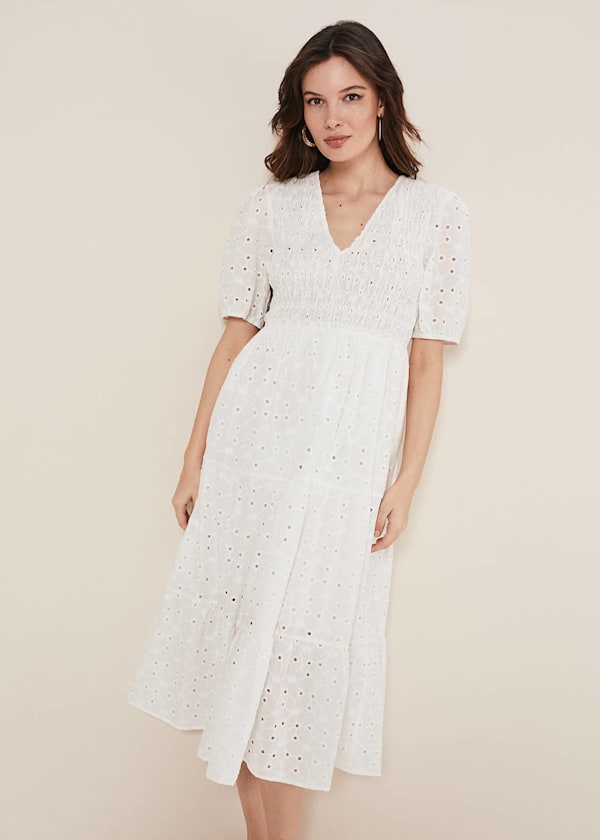 Gretta Broderie Midi Dress