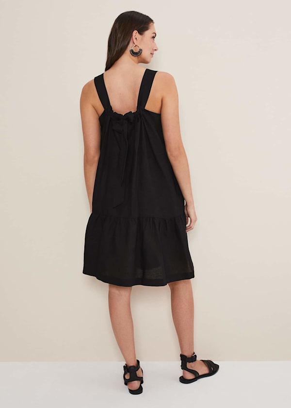 Mandy Strappy Linen Bow Back Swing Dress