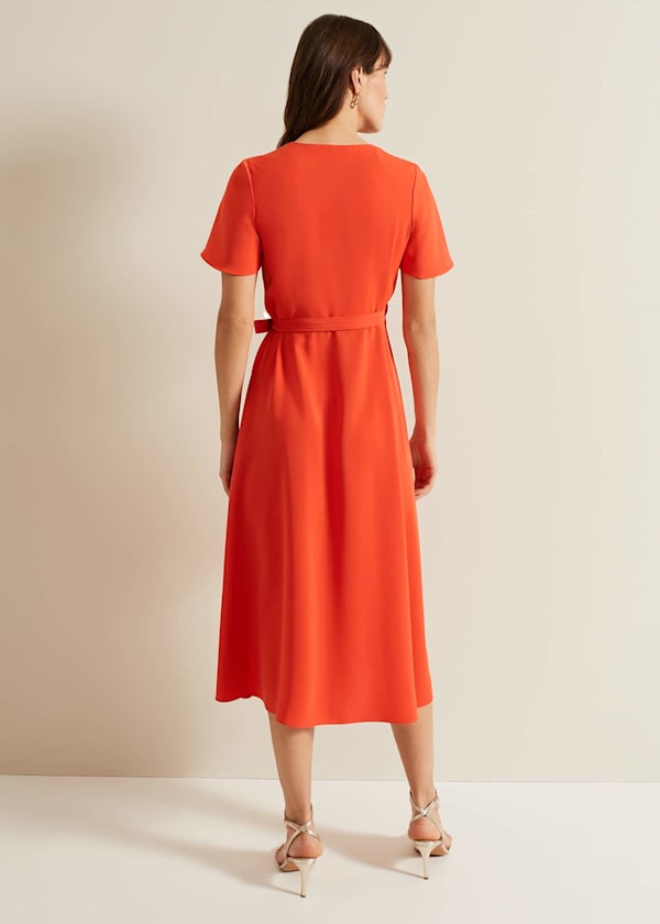 Julissa Ruffle Wrap Midi Dress
