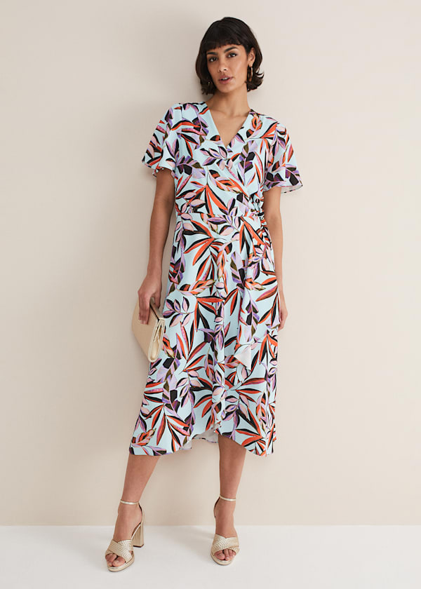 Julissa Ruffle Wrap Midi Dress