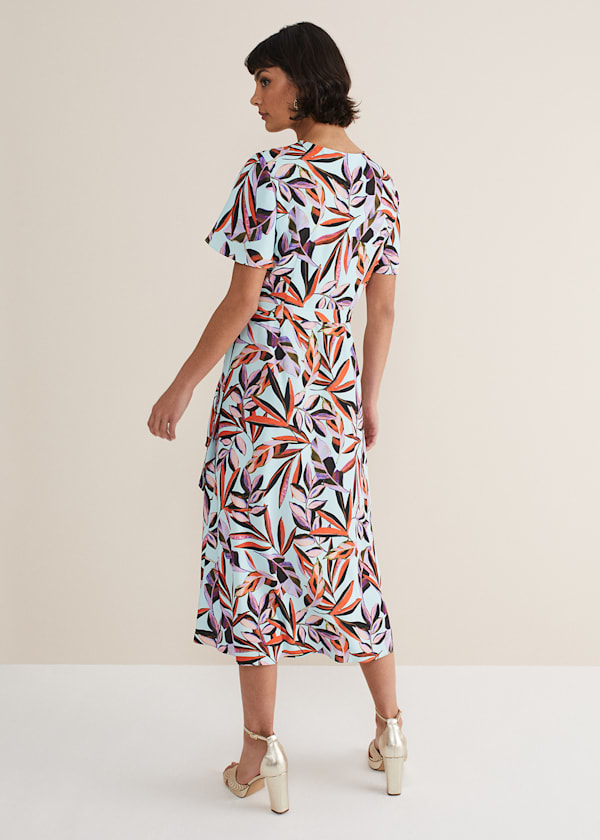 Julissa Ruffle Wrap Midi Dress