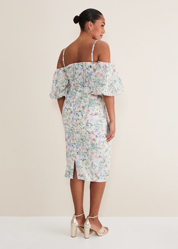 Stevie Floral Bodycon Midi Dress