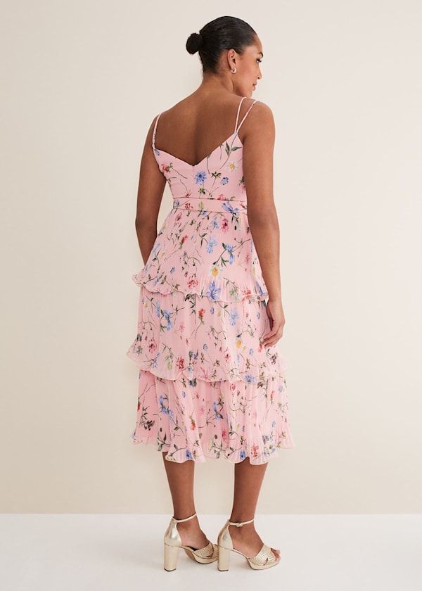 River Floral Tiered Midi Dress