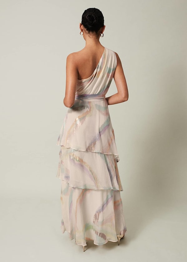 Sonia One Shoulder Silk Maxi Dress