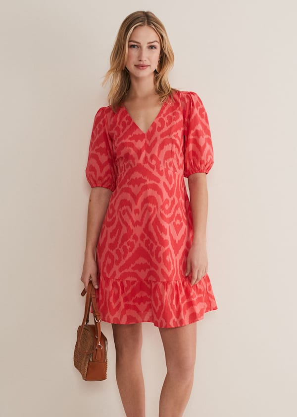 Krystal Cotton Abstract Mini Dress